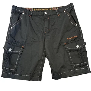 Pantalones cortos cargo clásicos Rock Revival para hombre en negro talla 44 (costura 23) - IMPRESCINDIBLES DE VER - Imagen 1 de 12
