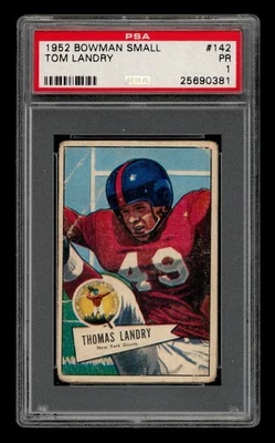 1952 Bowman Small Set-Break #142 Tom Landry PSA 1 POOR - Image 1 of 3