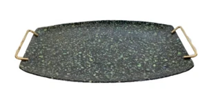 Mid-Century Modern Irridescent Paua Shell Serving Tray w/Handles, 12-1/2" Long - Picture 1 of 11