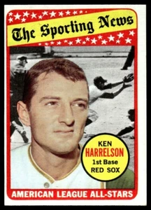1969 Topps Baseball Card Ken Harrelson Red Sox All Star #417 EX-MT+ - Picture 1 of 2