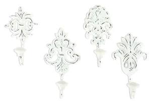 4 pz. Set ganci gancio da parete guardaroba da parete guardaroba ferro shabby chic - Foto 1 di 5