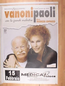 Poster Originale Manifesto Concerto Vanoni, Paoli Bologna 15/02/?? 70X100 Cm - Foto 1 di 1
