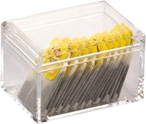 Acrylic Tea Bags Caddy Organizer,Tea Chest Box,Holder with Lid - Picture 1 of 7