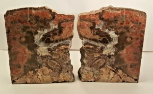 Matching Petrified Wood Bookends, Double Felted, 14 Lbs 6.5" tall, 5" wide - Picture 1 of 8