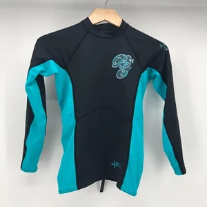 Body Glove Aura Rash Guard Youth Kids Medium Blue Black 50 SPF UV Long Sleeve - Picture 1 of 10