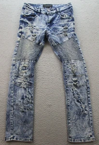 Moto Jeans 16 Actual 26x27 Distressed Acid Wash Encrypted Pants Skinny Stretch - Picture 1 of 13