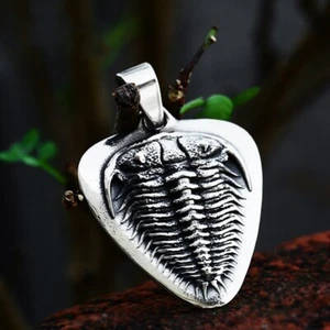 Prehistoric Animal Trilobite Pendant Stainless Steel Chain Necklace Fashion Gift - Picture 1 of 4