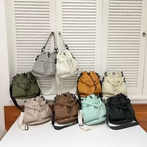 Women's Fashion Casual Bucket Bag Large Capacity Handheld Drawstring Bag New - Picture 1 of 21