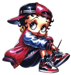 4" - UV DTF Transfer Vinyl Aufkleber - Urban Betty Boop - Aufkleber - Bild 1 von 1