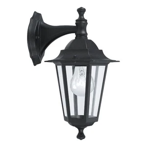 LAMPADA DA PARETE DA ESTERNO 1 LUCE LANTERNA GIARDINO LEGA ALLUMINIO NERO - Foto 1 di 1