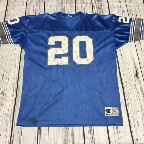 Vintage Barry Sanders Detroit Lions Jersey Men's 52 Champion NFL 90s Cover