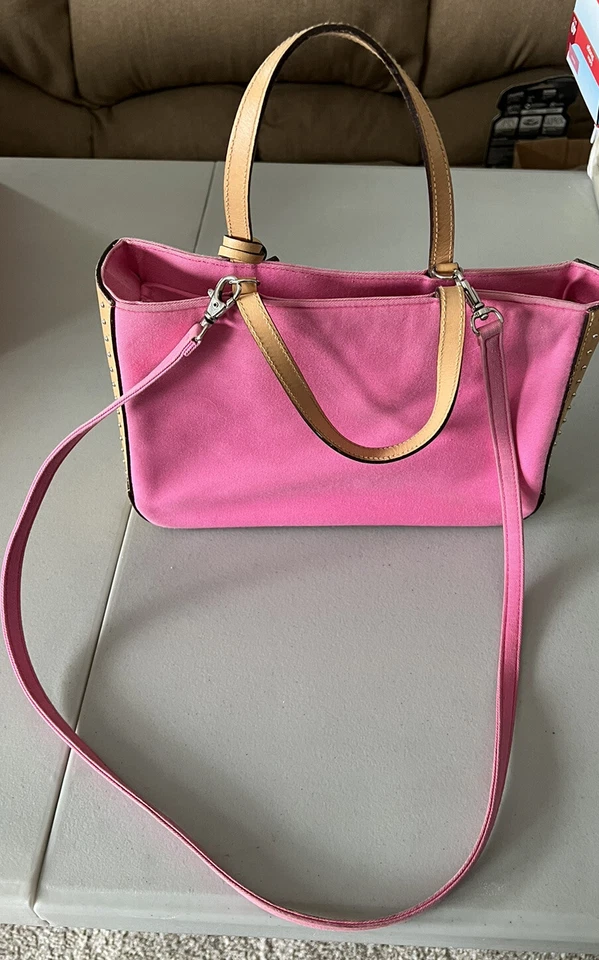 Ralph Lauren Cartera Bolso Bandolera Hombro Impactante Rosa + Tostado 8X 11 Foto 1 de 4