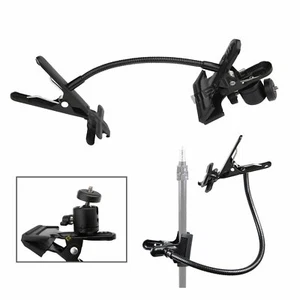 Magic Clamp & Flex Arm Goose Neck 1/4" Ballhead fr Photo Studio Light Stand Grip - Picture 1 of 12
