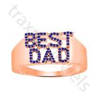 0,34 Karat Labor kreiert Saphir 14K Roségold über Best Dad Statement rosa Ring