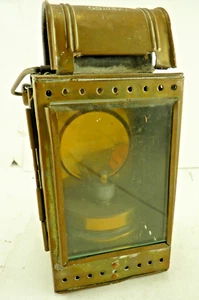 e0606) OSMEKA Antike Karbid Laterne, Zugführerlampe, Deutsche Bahn, Messing - Bild 1 von 14