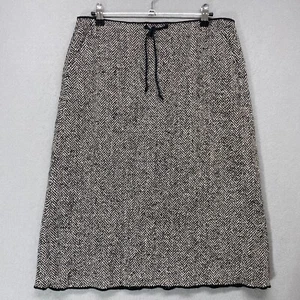Vintage J Crew Rock Damen 10 schwarz Fischgrätmuster Wolle Mohair Mischung Academia Y2K - Bild 1 von 12