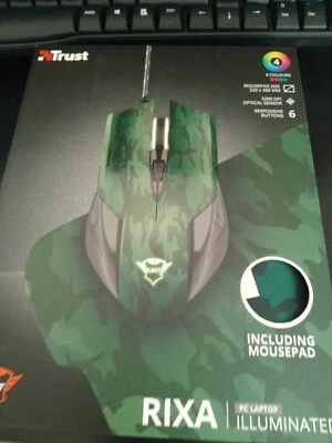 Trust-GXT781 Rixa Illuminated Mouse & Camo Mouse Pad. - Image 1 of 2