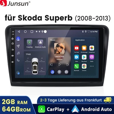 2+64GB Carplay Android 14 Für Skoda Superb II 3T4 3T5 2008-13 Autoradio GPS Navi - Bild 1 von 4