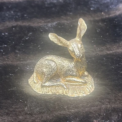 Estatuilla de latón macizo ciervo animal pieza de exhibición para decoración del hogar Foto 1 de 4