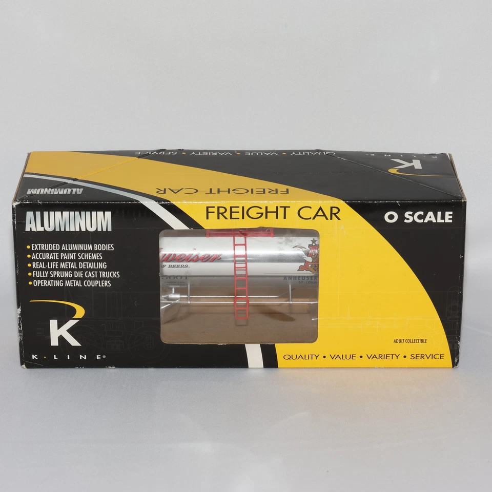 K-Line O K6341-5601 Extruded Aluminum Tank Car Budweiser 63415601 Chrome T176