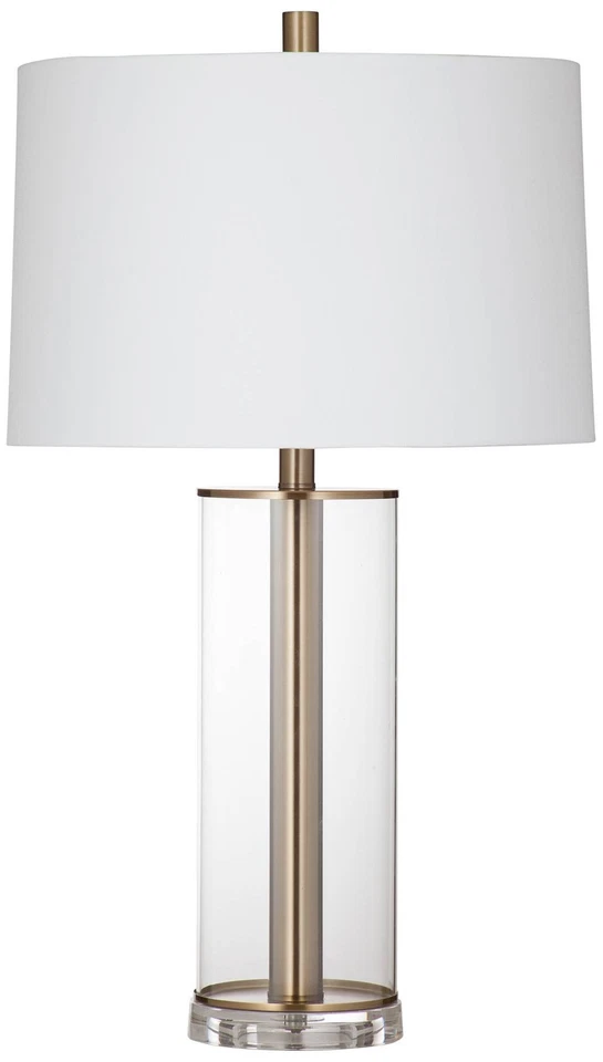 Lámpara de mesa Ares de vidrio transparente y latón Foto 1 de 1