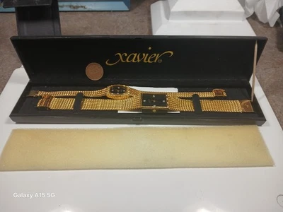 Matching His & Hers Vintage Xavier Quartz Diamond Goldtone Watches Mint in Box - Image 1 of 4