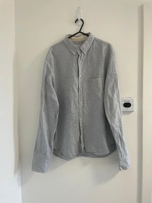 Rag & Bone Shirt Mens Size L Blue Linen Blend Long Sleeve Button Down - Image 1 of 4