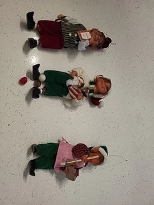 Vintage 3er Set Celebrate It Christmas Treasures Darling Elves Karen Didion - Bild 1 von 12