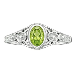 Natural Peridot 925 Sterling Silver Ring s.7 Jewelry R-1292 - Picture 1 of 5