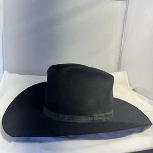 Vintage Resistol XXX Beaver Size 6 7/8 Self Conforming Western Cowboy Hat Black - Picture 1 of 7