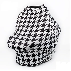 Breastfeeding Cover Cotton Nursing Maternity - White/Black Houndstooth - Picture 1 of 1