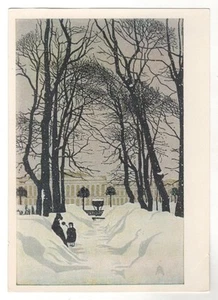 1971 "Sommergarten im Winter" Kind Landschaft Natur KUNST Sowjetische Postkarte ALT - Bild 1 von 2