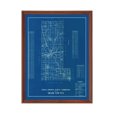 Old Map of Miami County, IN 1936 - Vintage Indiana Art - Image 1 of 4
