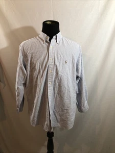 Ralph Lauren blue and white striped long sleeve button down - mens M 17.5, 32/33 - Picture 1 of 4