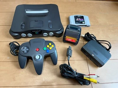 Nintendo 64 Console Original Black Color with Controller  with Zelda - Image 1 of 4