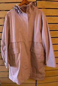 Merrell Stretch Plum Zipper Closure Hooded Packable Windbreaker Hi-Lo Jacket L - Picture 1 of 10
