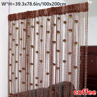 Borla Cortinas Flor Hilo Cortina Puerta Colgante Divisor Salón de Belleza Decoración Foto 1 de 4