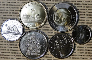 BU Canada 2022 6 coin set: $2 $1 50c 25c 10c 5c from mint rolls - Picture 1 of 2