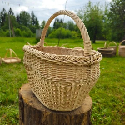 Oval Wicker Basket – Handmade Willow Market Tote for Foraging, Harvesting - Image 1 of 3