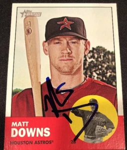Matt Downs Astros Signed Auto Autographed 2012 Topps Heritage Card #119 ~ COA - Picture 1 of 5