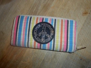 COMPAGNON PORTE CARTES MONNAIE PEACE AND LOVE TOILE A 10€ ACH IMM FP comp MOND - Bild 1 von 8