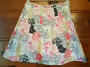 Hilliard & Hanson Rock 2 Plissee gefüttert A-Linie Blumen Rosen schwarz rosa weiß B1 - Bild 1 von 12