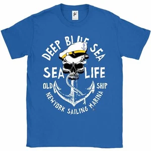 Camiseta Deep Blue Sea Life Captain Skull & Anchor para hombre - Imagen 1 de 12