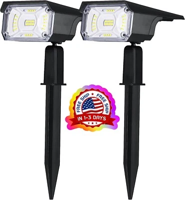 2 Bombillas Solares Recargable LED Focos Con Panel De Solar Luz Para Exteriores - Image 1 of 4