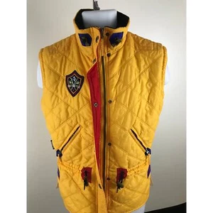 Obermeyer Ski Vest Zip Buttons Yellow Patches Kids Size 14 - Picture 1 of 17