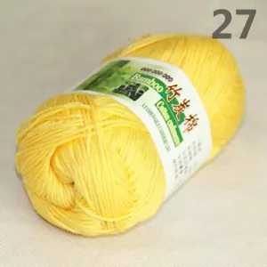 50g 1Ball Super Soft Worsted Natural Bamboo Cotton Knitting Yarn 927 Yellow - Picture 1 of 24