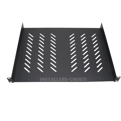 Universal Rack Tray Mount 19" 1U Shelf, 14" (350mm) Deep, No Lip, Black lot - Image 1 of 4