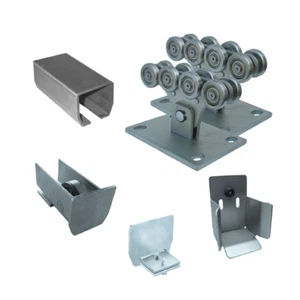 Bodenführung-Set Profile 70x60mm Laufwerk freitragend für 4m Schiebetor Clasic  - Picture 1 of 3