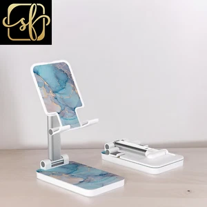 Blue Marble Cell Phone Stand, Foldable Phone Stand for Desk, Angle Height Adjust - Photo 1 sur 2