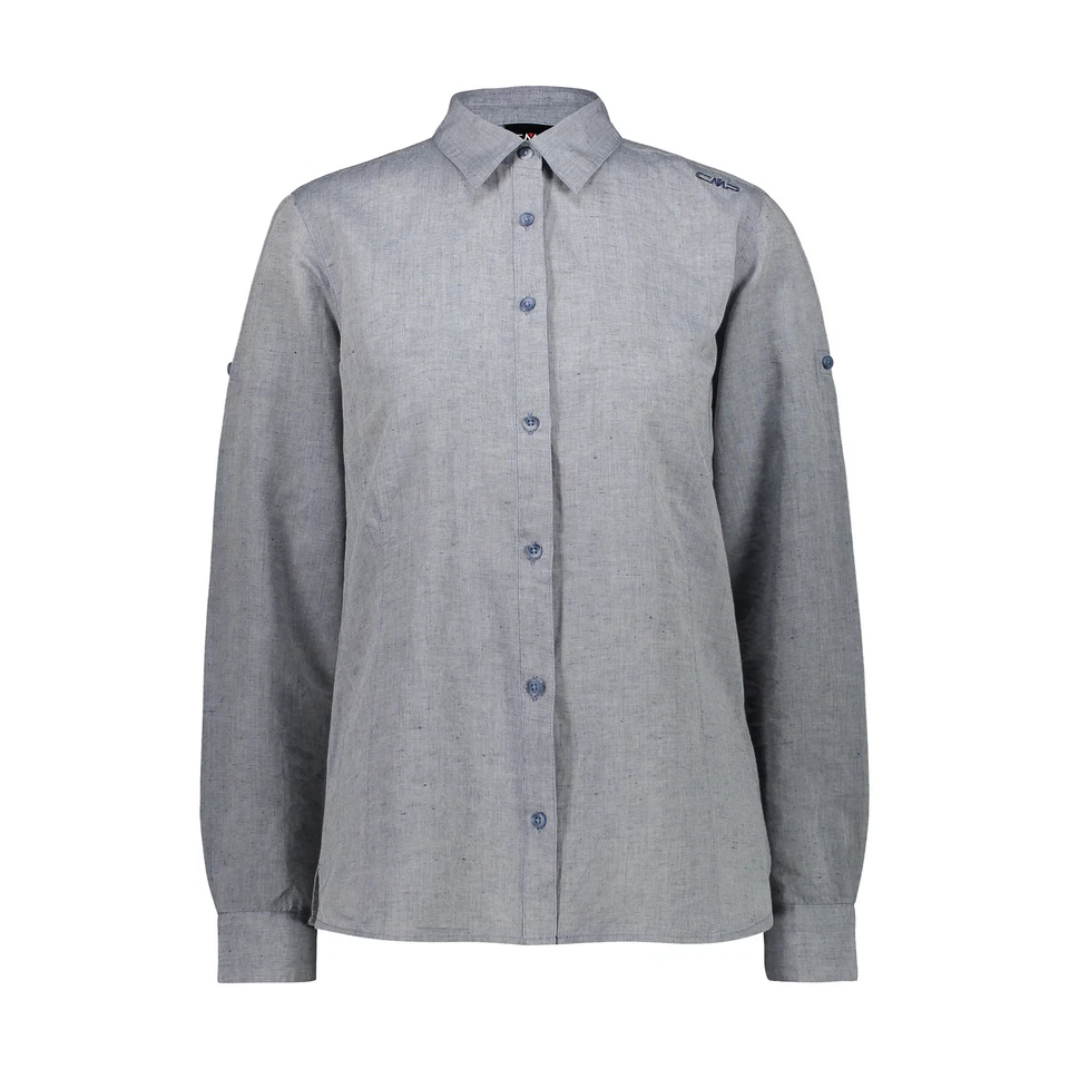 CMP Femmes Blouse Chemise Femme Chemise Bleu Foncé Moucheté - Photo 1/1